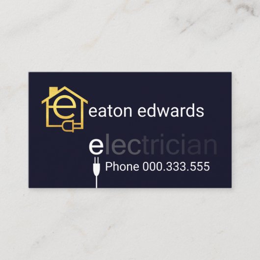 Stroomstekker elektricien Bokeh Visitekaartje (Voorkant)