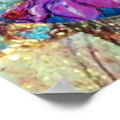 STROOMTABELLEN IN BLAUWE GREEN GOLD SPARKLES POSTER (Hoek)