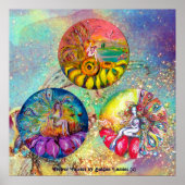 STROOMTABELLEN IN BLAUWE GREEN GOLD SPARKLES POSTER (Voorkant)