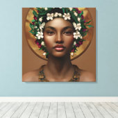 Stroomtoevoer | Afrikaans-Amerikaanse koningin Canvas Afdruk (Insitu (Houten vloer))