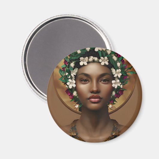 Stroomtoevoer | Afrikaans-Amerikaanse koningin Magneet (Voorkant / Achterkant)