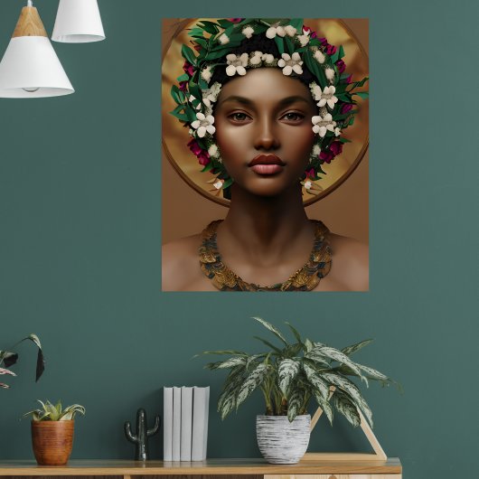 Stroomtoevoer | Afrikaans-Amerikaanse koningin Poster (Woonkamer 1)