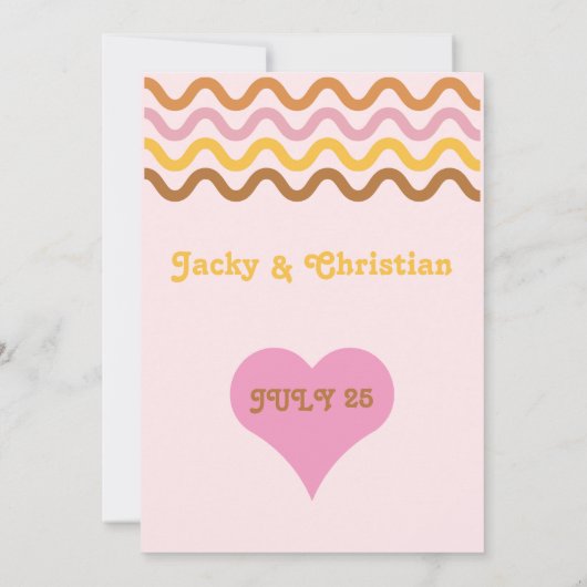 Stroomverbruik 60's 70's Retro Save the Date Kaart (Achterkant)