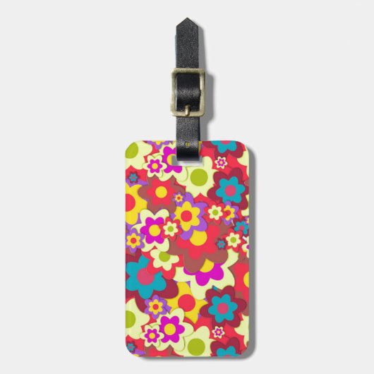 Stroomverbruik 60s hippy bagagelabel (Voorkant verticaal)