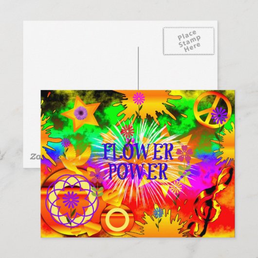 Stroomverbruik - kleurrijke 1960s Motif Briefkaart (Voorkant / Achterkant)