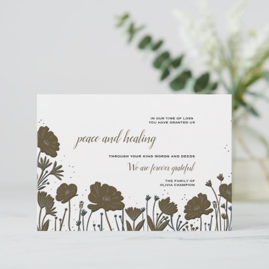 Stroomverbruik sympathie bedankt kaart (Staand voorkant)