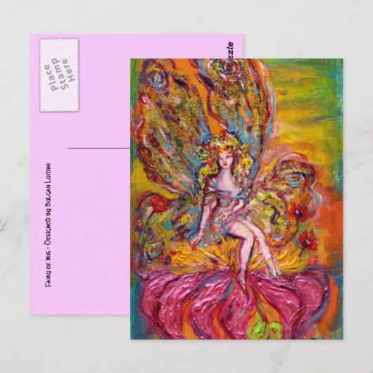 STROOMVRIJHEID OP DE PINK IRIS-fantasie Briefkaart (Voorkant / Achterkant)