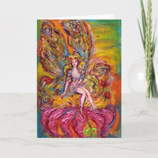 STROOMVRIJHEID OP DE PINK IRIS-fantasie Feestdagen Kaart (Voorkant)