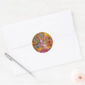 STROOMVRIJHEID OP DE PINK IRIS-fantasie Ronde Sticker (Envelop)
