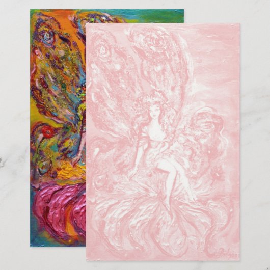 STROOMVRIJHEID OP IRIS-roze witte bruine Fantasis Briefpapier (Voorkant / Achterkant)