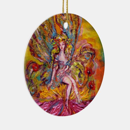 STROOMVRIJSTELLING OP PINK IRIS Paarse Gemstone Fa Keramisch Ornament (Rechts)