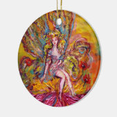 STROOMVRIJSTELLING OP PINK IRIS Paarse Gemstone Fa Keramisch Ornament (Links)