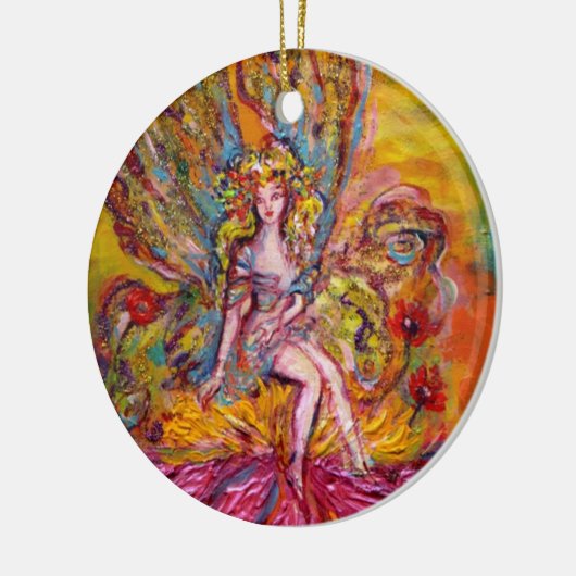 STROOMVRIJSTELLING OP PINK IRIS Paarse Gemstone Fa Keramisch Ornament (Links)