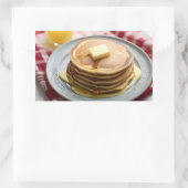 Stroop bedekte pannenkoeken rechthoekige sticker (Tas)