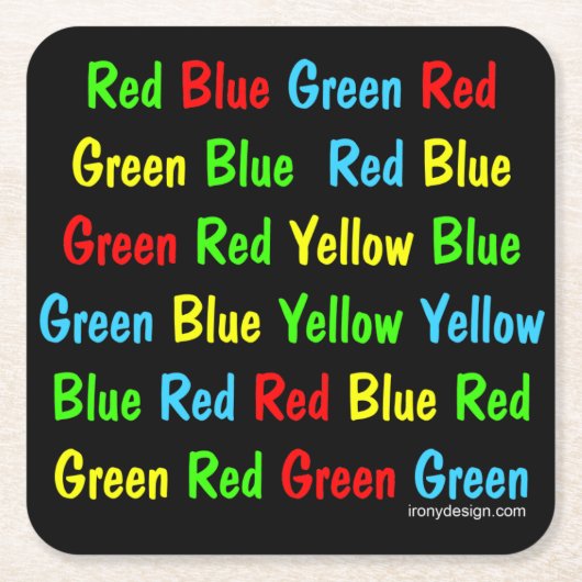 Stroop Test (Donker) Kartonnen Onderzetters (Voorkant)