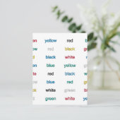 Stroop Test Engels Briefkaart (Staand voorkant)