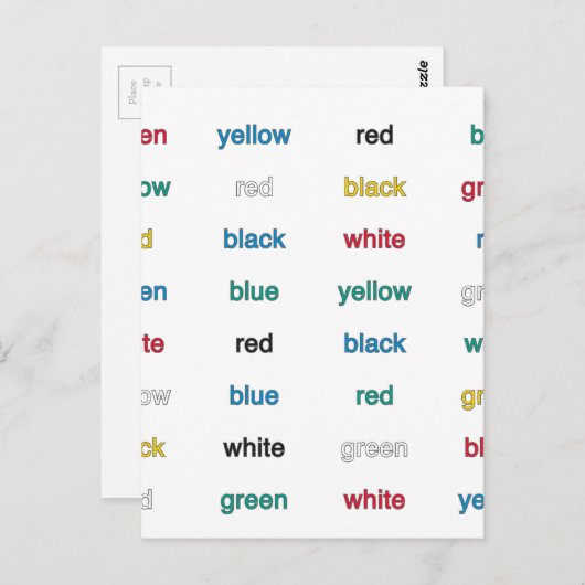 Stroop Test Engels Briefkaart (Voorkant / Achterkant)