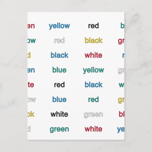 Stroop Test Engels Briefkaart (Voorkant)