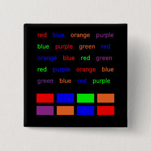 Stroop-test Vierkante Button 5,1 Cm