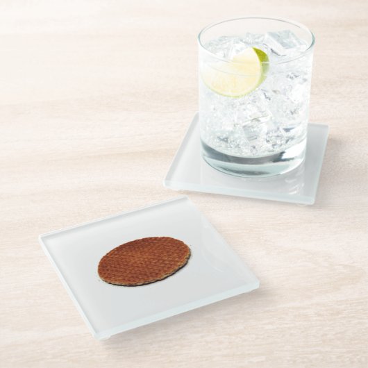 Stroopwafel Glazen Onderzetter (Schuin)
