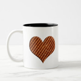 Stroopwafel hartjes tweekleurige koffiemok