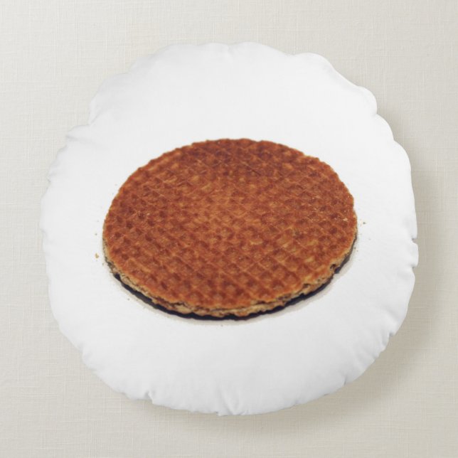 Stroopwafel Rond Kussen (Voorkant)