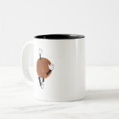 Stroopwafel springen voor vreugde. tweekleurige koffiemok (Voorkant links)