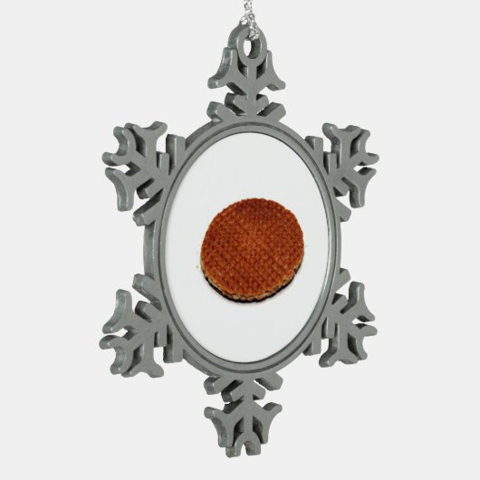 Stroopwafel Tin Sneeuwvlok Ornament (Links)