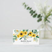 Strooster voor waterverf van roestgele zonnebloeme visitekaartje (Staand voorkant)