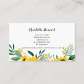 Strooster voor waterverf van roestgele zonnebloeme visitekaartje (Achterkant)