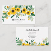 Strooster voor waterverf van roestgele zonnebloeme visitekaartje (Voorkant / Achterkant)