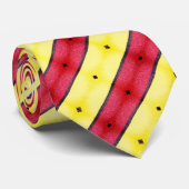 Stropdas - 065 - Rode wijn en gele strepen (Opgerold)