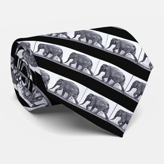 STROPDAS 1 : Muybridge Elephant Walking Stropdas (Opgerold)