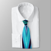 Stropdas, Abstract Blauw Zigzag Chevron Sjabloon Stropdas (Gebonden)
