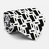 Stropdas abstract grijswaardenpatroon (Opgerold)