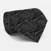 Stropdas Abstract jokerend - zwart (Opgerold)