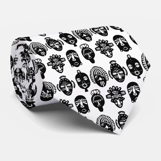 Stropdas Afrikaanse maskers (Opgerold)