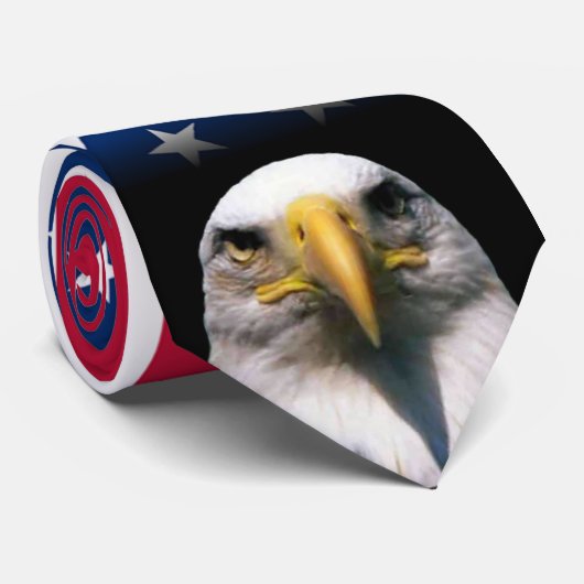 Stropdas Amerikaanse Flag Bald Eagle Designer (Opgerold)