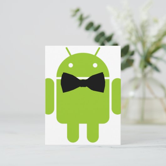 Stropdas Android Robot Icon Briefkaart (Staand voorkant)