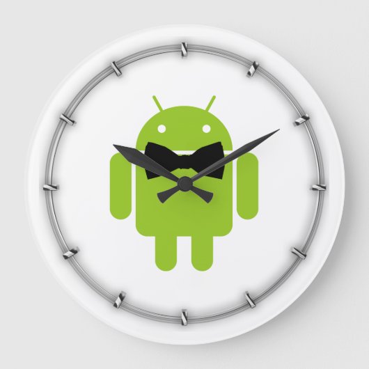 Stropdas Android Robot Icon Grote Klok (Voorkant)
