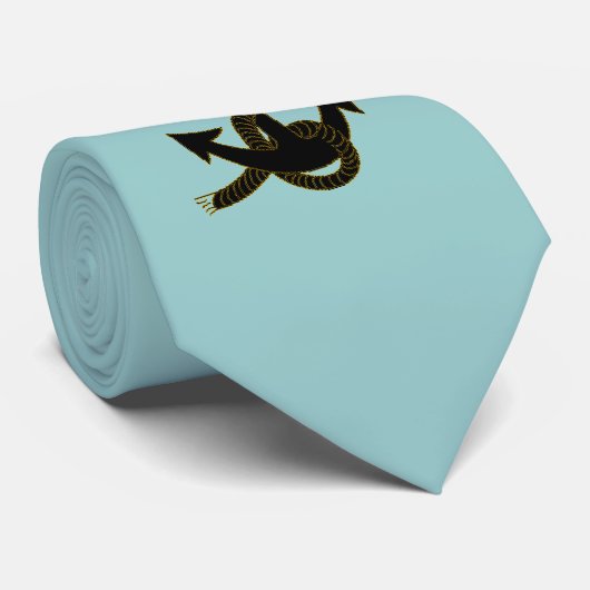 Stropdas - Anker & Helm in zwart (Opgerold)