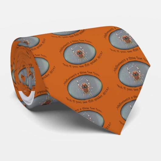 Stropdas Araneus Orb Weaver Spider Halloween (Opgerold)