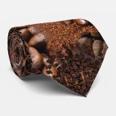 Stropdas artistiek koffiepatroon (Opgerold)
