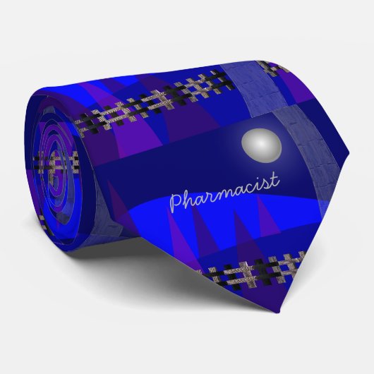 Stropdas Artsy Trees en Moon (Opgerold)