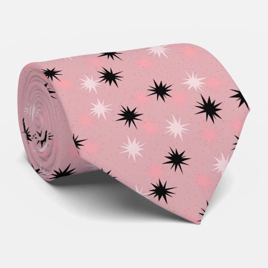 Stropdas "Atomic Pink Starbursts" (Opgerold)