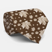 Stropdas Autumn Maple Leaf - Brown (Opgerold)