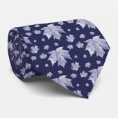 Stropdas Autumn Maple Leaf - Navy (Opgerold)