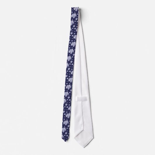Stropdas Autumn Maple Leaf - Navy (Achterkant)