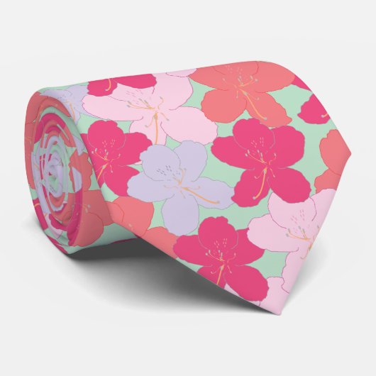 Stropdas - Azaleas (Opgerold)