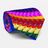 Stropdas - Big Rainbow Swirl Fractal Pattern (Opgerold)